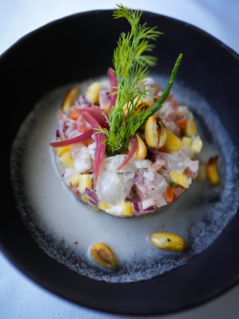 Photographie culinaire de ceviche de dorade